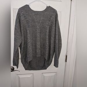 Grey cable knit sweater